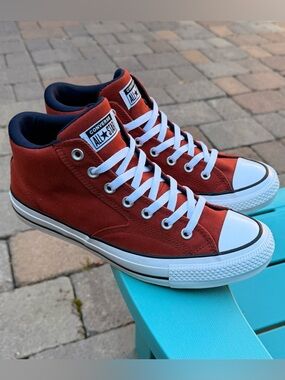 Mens Converse All Star Malden Athletic Sneakers Red Rust US Size 10 Gently Used